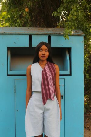 "AKOPO" purplestriped 2piece set